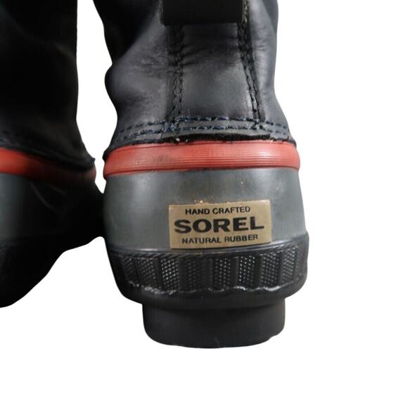 Sorel Boots Men 6 Snow Winter Cheyanne II Leather Rubber Lace Up Waterproof Grey